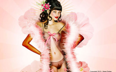 Mon Petit Fleur Pin-Up for Breast Cancer Awareness Month